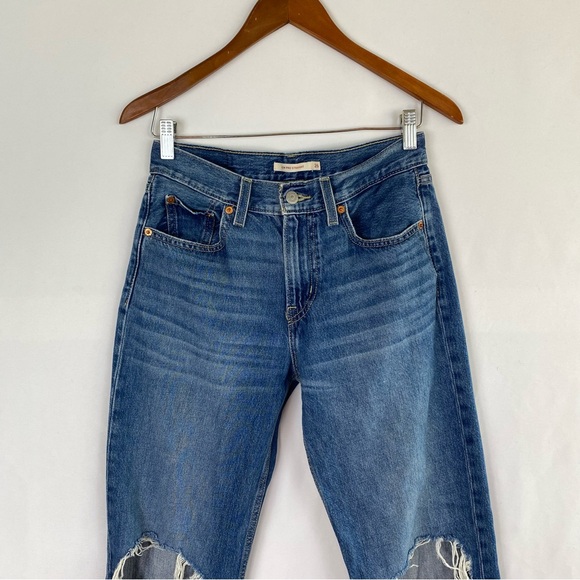Low Pro Straight Medium Wash Distressed Denim Jeans Size‎ 26 - Picture 2 of 5